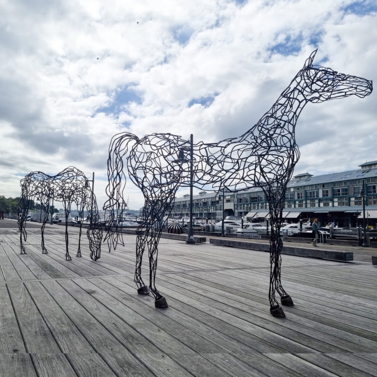 King & Willow by Mark Niglia - Fabricated steel animal garden sculpture, 2.4m & 2.0m H - view 8