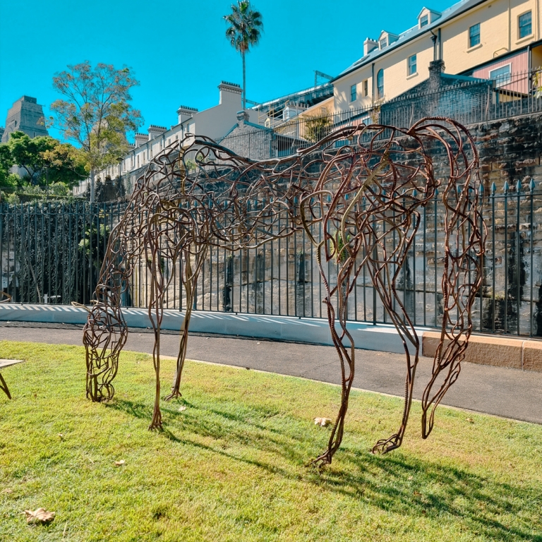 King & Willow by Mark Niglia - Fabricated steel animal garden sculpture, 2.4m & 2.0m H - view 11