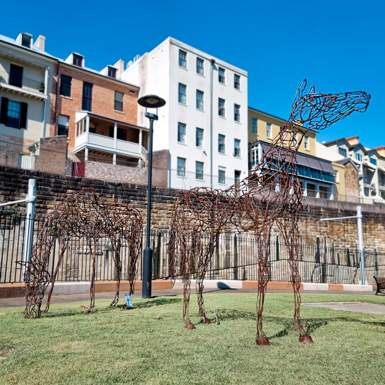 King & Willow by Mark Niglia - Fabricated steel animal garden sculpture, 2.4m & 2.0m H - view 3
