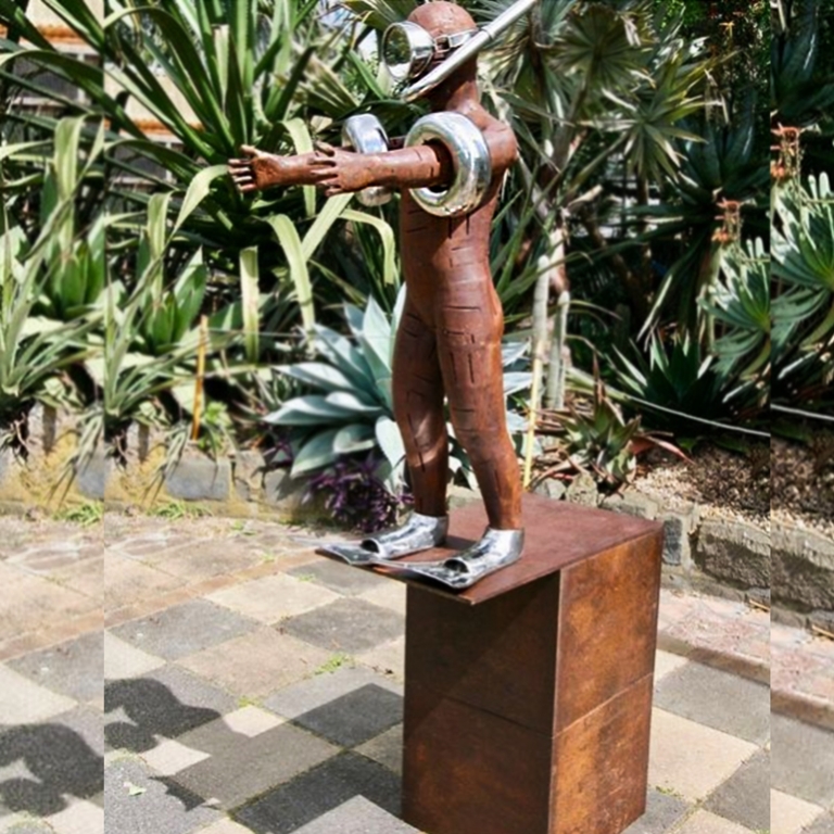 Seaworthy Jnr – (SOLD) by Nicole Allen - Corten steel figurative garden sculpture - view 3