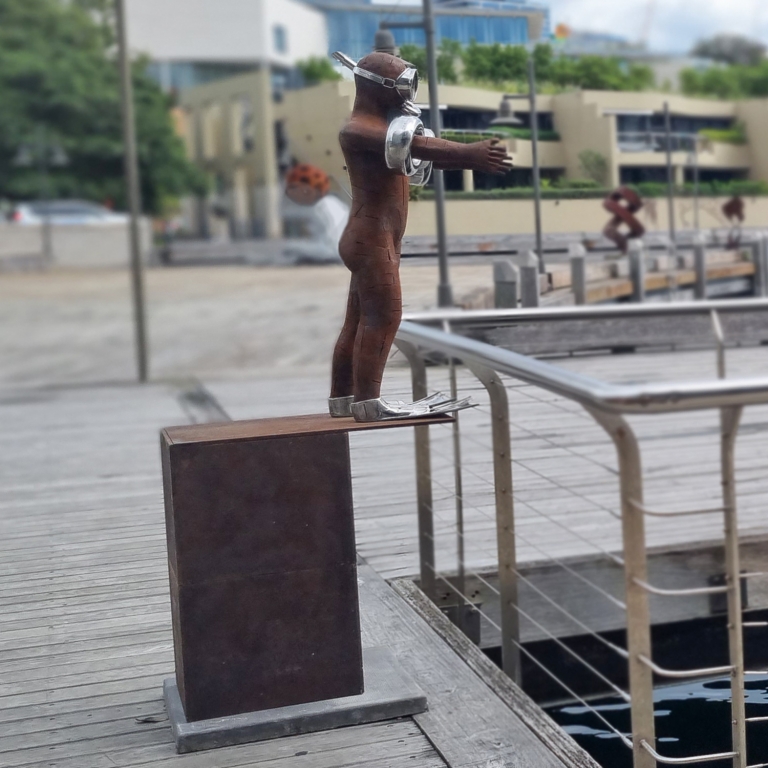 Seaworthy Jnr – (SOLD) by Nicole Allen - Corten steel figurative garden sculpture - view 6