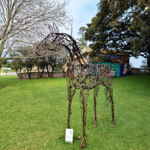 Fabricated Steel Horse Sculpture – Stockman by Mark Niglia, 295x235x65cm | ARTpark Australia