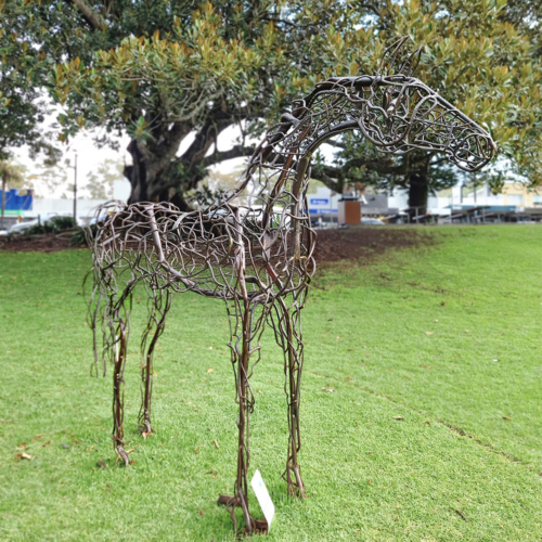 Fabricated Steel Horse Sculpture – Stockman by Mark Niglia, 295x235x65cm | ARTpark Australia