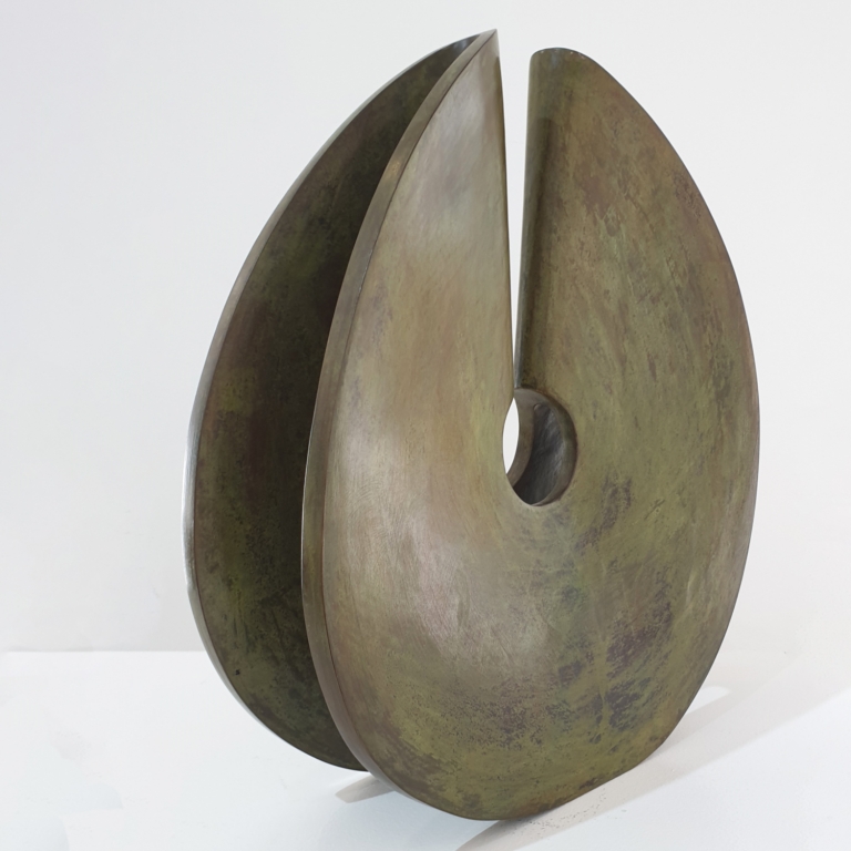 Bronze Round Sculpture – The Bell by Blaze Krstanoski-Blazeski, 34x30x8cm