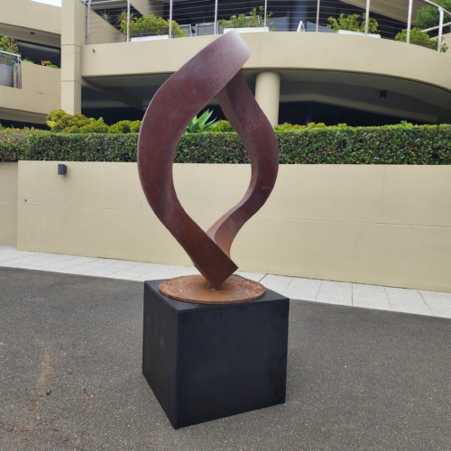 Corten Steel Landmark Sculpture – Wavering Circle by Greg Johns, 150cm Diameter | ARTpark Australia