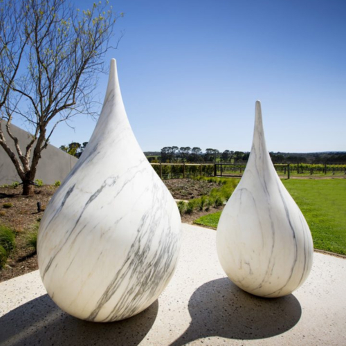 Arabescato Marble Landmark Sculpture – Droplets by Jane Valentine | ARTpark Australia