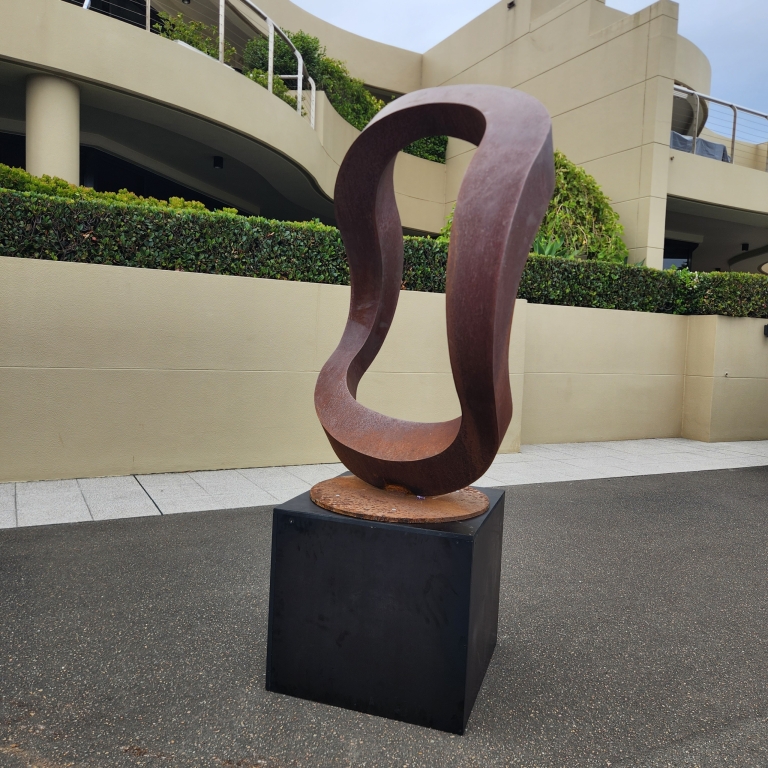 Corten Steel Landmark Sculpture – Wavering Circle by Greg Johns, 150cm Diameter - view 2