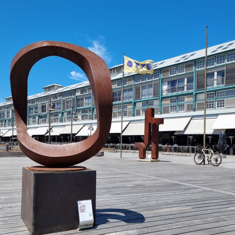Corten Steel Landmark Sculpture – Wavering Circle by Greg Johns, 150cm Diameter - view 7