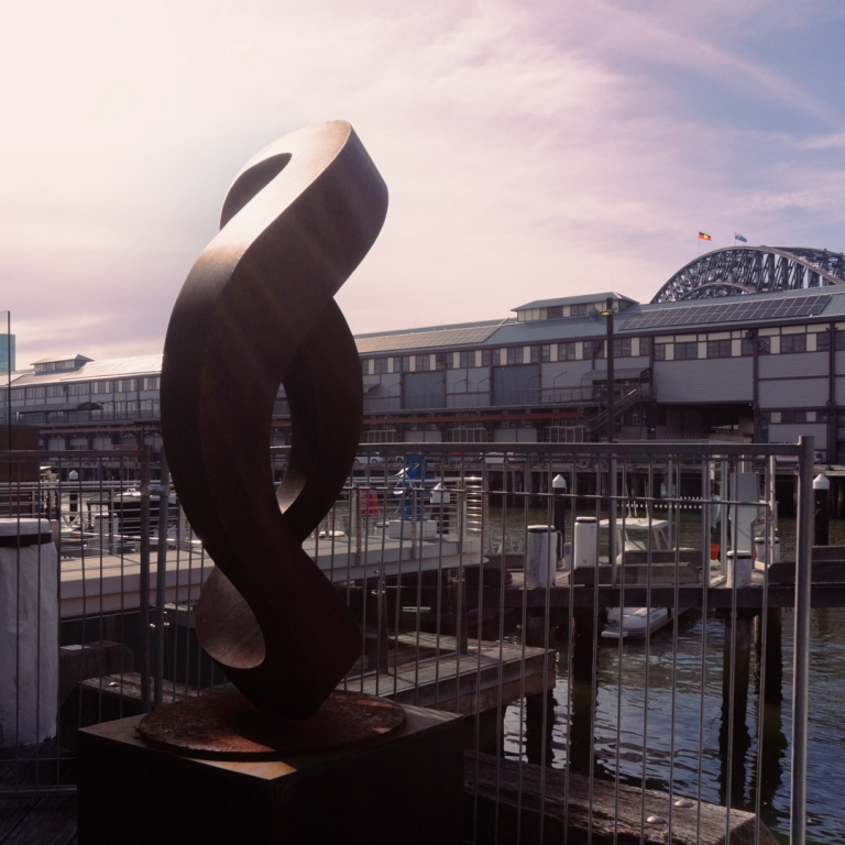 Corten Steel Landmark Sculpture – Wavering Circle by Greg Johns, 4m Diameter - view 5