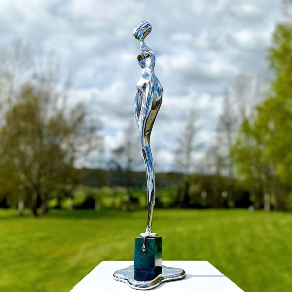 Stainless Steel Figurative Sculpture – Bathing Woman by Hugh McLachlan, 115x30x45cm | ARTpark Australia