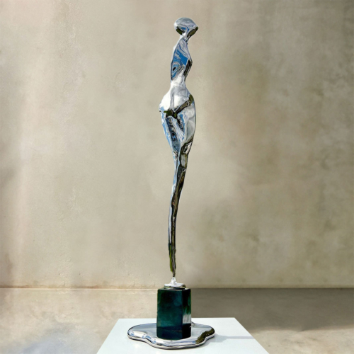 Stainless Steel Figurative Sculpture – Bathing Woman by Hugh McLachlan, 115x30x45cm | ARTpark Australia