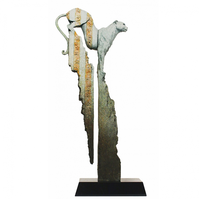 Bronze Animal Sculpture – Flora & Fauna by Stephen Glassborow, 100x30x20cm