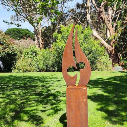 Corten Steel Abstract Sculpture – Together by Andrew Kasper, 200x40x40cm | ARTpark Australia