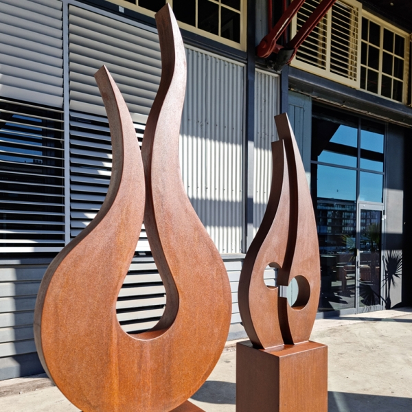 Fire - CorTen Steel Sculpture - 200x40x40cm Outdoor garden Sculpture
