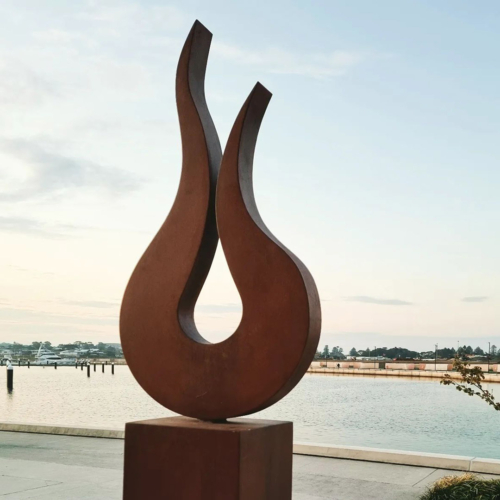 Corten Steel Sculpture – Fire by Andrew Kasper, 200x40x40cm | ARTpark Australia