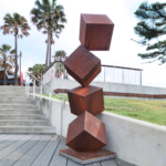 Corten Steel Sculpture – 4 High by Rowland Melville, 230x45x50cm | ARTpark Australia