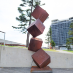 Corten Steel Sculpture – 4 High by Rowland Melville, 230x45x50cm | ARTpark Australia