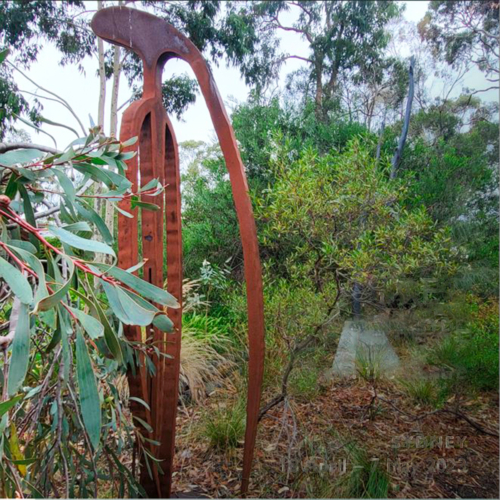 Corten Steel Sculpture – Sentinel by Greg Johns, 294x60x40cm | ARTpark Australia