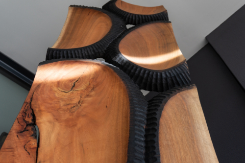 Timber Totem Sculpture – Meji by Lucas Guilbert, 225x45x5cm | ARTpark Australia