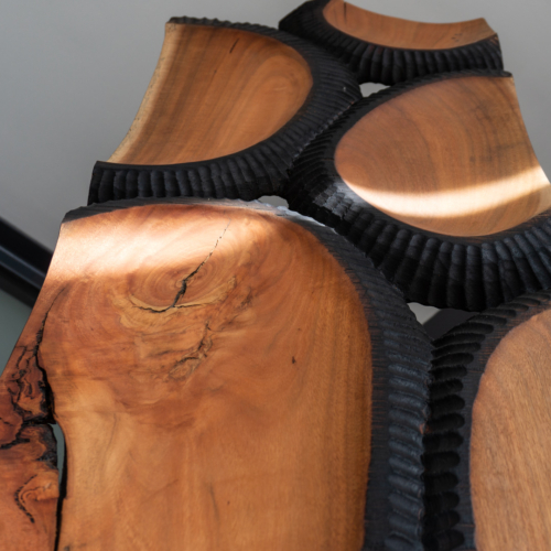 Timber Totem Sculpture – Meji by Lucas Guilbert, 225x45x5cm | ARTpark Australia