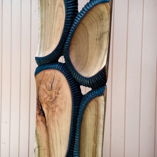 Timber Totem Sculpture – Meji by Lucas Guilbert, 225x45x5cm | ARTpark Australia