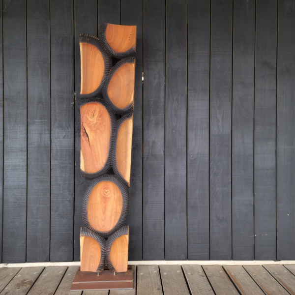 timber sculpture totem, wall sculpture