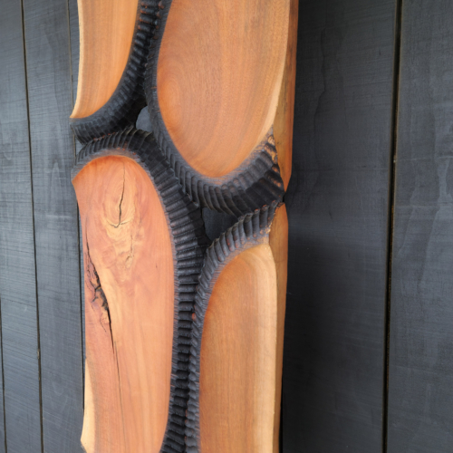 Timber Totem Sculpture – Meji by Lucas Guilbert, 225x45x5cm | ARTpark Australia
