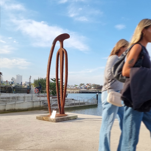 Corten Steel Sculpture – Sentinel by Greg Johns, 294x60x40cm | ARTpark Australia