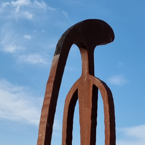 Corten Steel Sculpture – Sentinel by Greg Johns, 294x60x40cm | ARTpark Australia