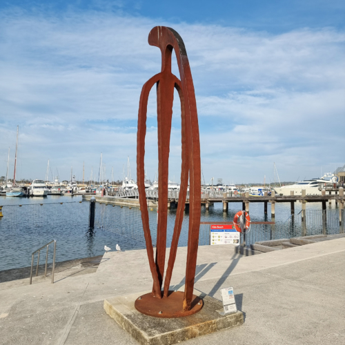 Corten Steel Sculpture – Sentinel by Greg Johns, 294x60x40cm | ARTpark Australia