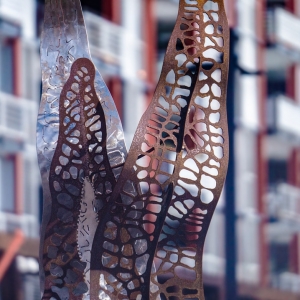 leaf sculpture metal garden art