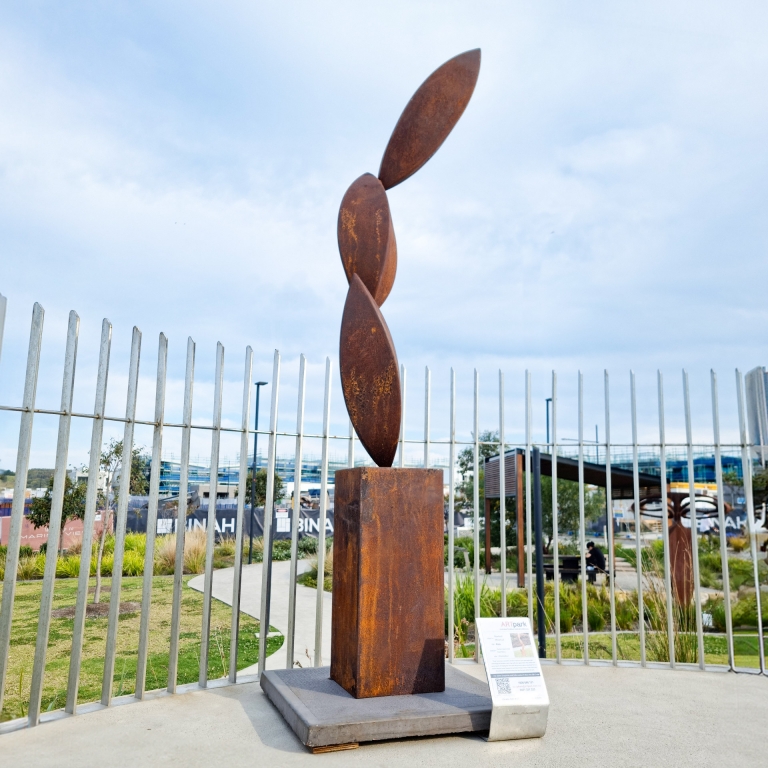 Corten Steel Sculpture – Pods by Rowland Melville, 200x40x40cm - view 2