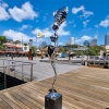 stainless steel metal garden sculpture