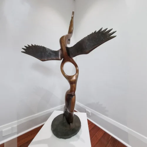 Bronze Figurative Sculpture – Holy Kiss by Larissa Smagarinsky & Michael Vaynman, 185x30x30cm | ARTpark Australia