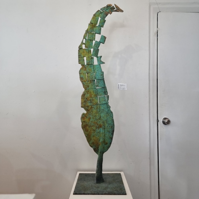 Bronze Leaf Sculpture – Loose Leaf by Stephen Glassborow, 170cm