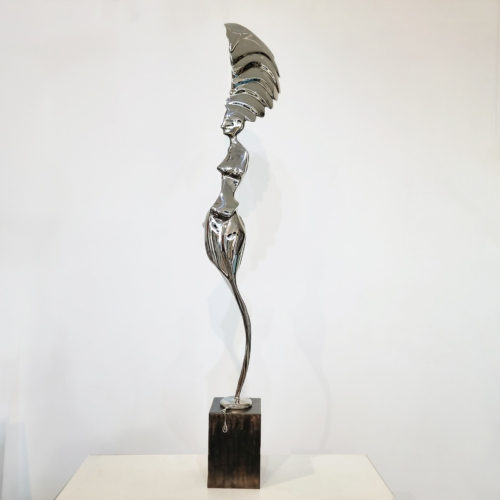 Stainless Steel Figurative Sculpture – Muse of Time, Study by Hugh McLachlan, 120cm | ARTpark Australia