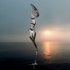 abstract people stainless steel sculpture