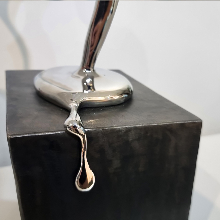 Stainless Steel Figurative Sculpture – Muse of Time, Study by Hugh McLachlan, 120cm - view 5
