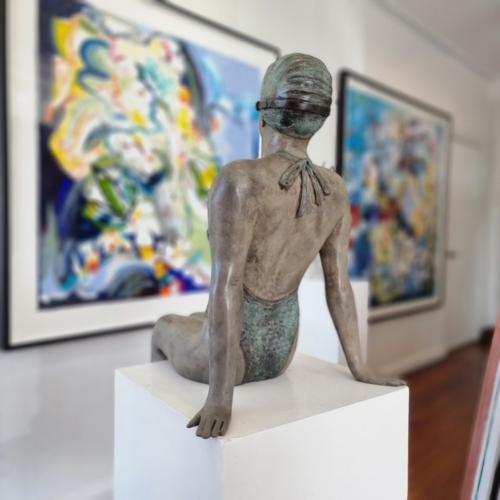 Bronze Swimmer Sculpture – Hush by Mela Cooke, 98x40x48cm | ARTpark Australia
