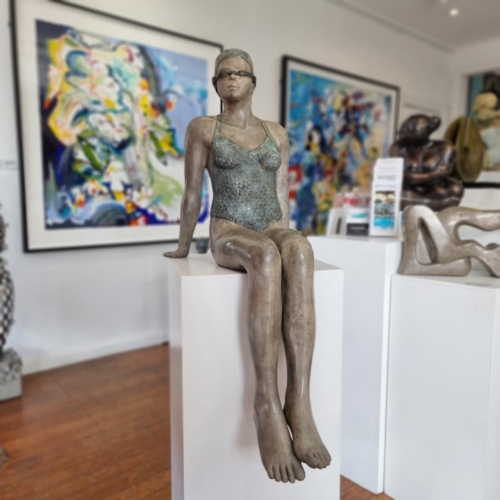 Bronze Swimmer Sculpture – Hush by Mela Cooke, 98x40x48cm | ARTpark Australia