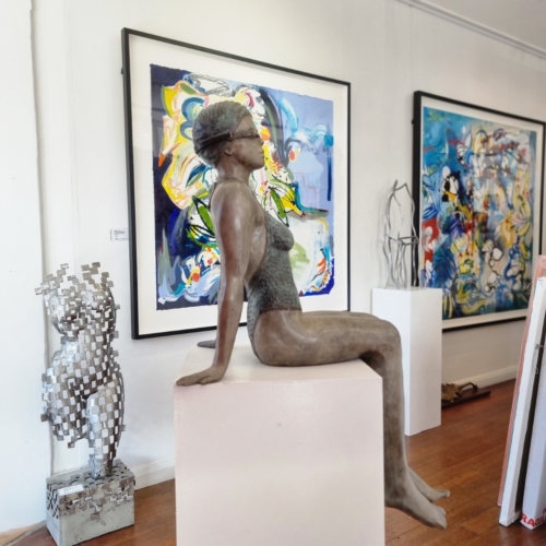 Bronze Swimmer Sculpture – Hush by Mela Cooke, 98x40x48cm | ARTpark Australia