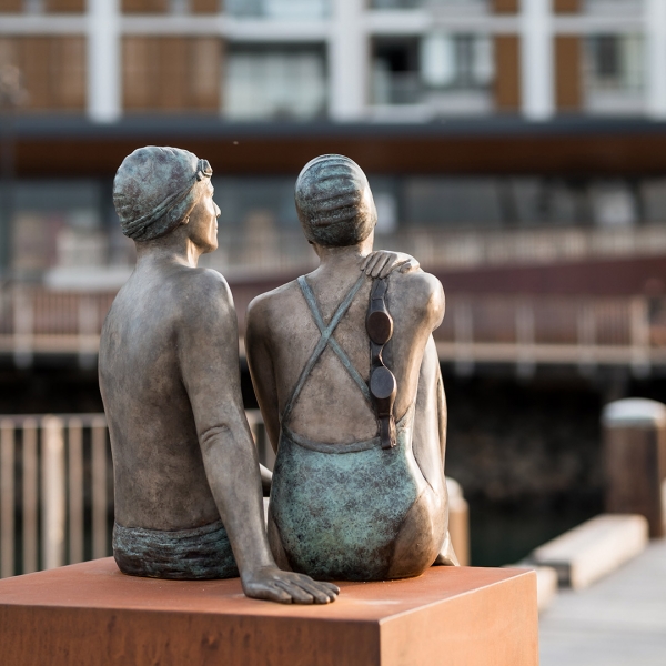 mela cooke bronze swimmer sculpture