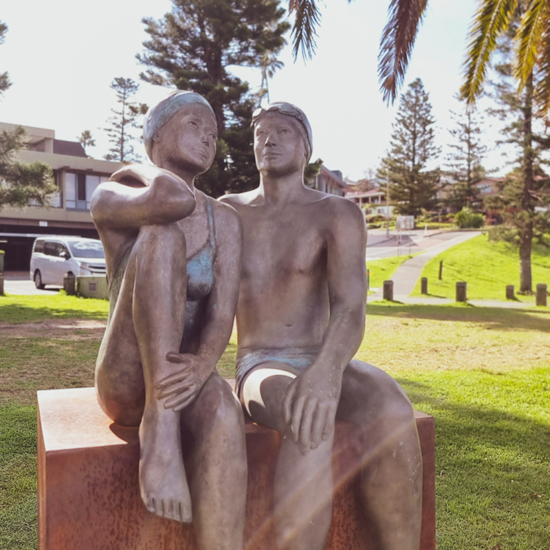 swimming sculpture bronze