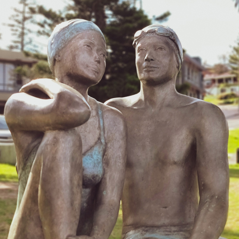 mela cooke sculpture bronze, swimming sculpture bronze