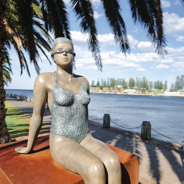 Bronze Swimmer Sculpture – Hush by Mela Cooke, 98x40x48cm | ARTpark Australia