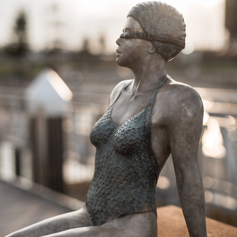 Hush by Mela Cooke - Bronze garden sculpture, 164cm - view 5