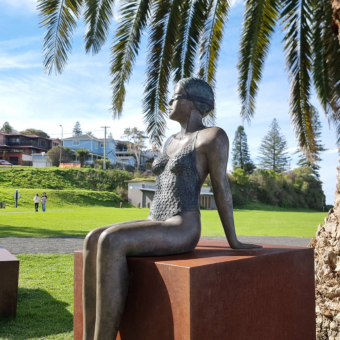 Bronze Swimmer Sculpture – Hush by Mela Cooke, 98x40x48cm | ARTpark Australia