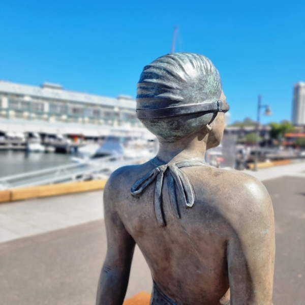 Bronze Swimmer Sculpture – Hush by Mela Cooke, 98x40x48cm | ARTpark Australia