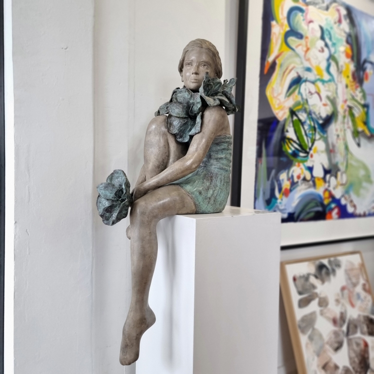Bronze Swimmer Sculpture – Urban Botanica by Mela Cooke, 98x48x25cm - view 10