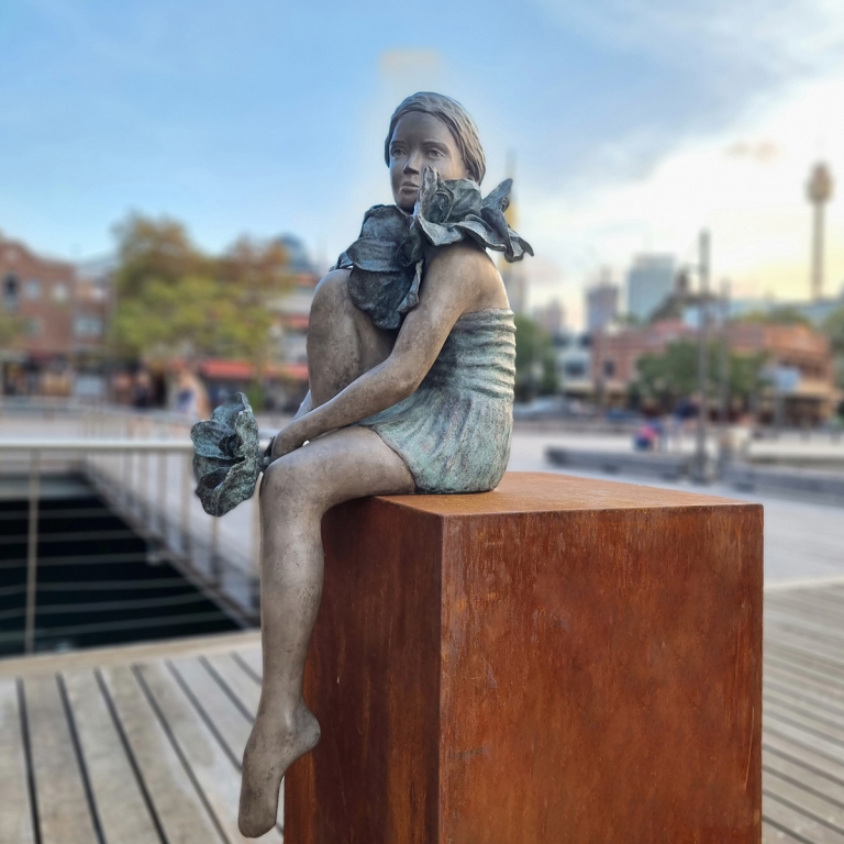 Bronze Swimmer Sculpture – Urban Botanica by Mela Cooke, 98x48x25cm - view 15